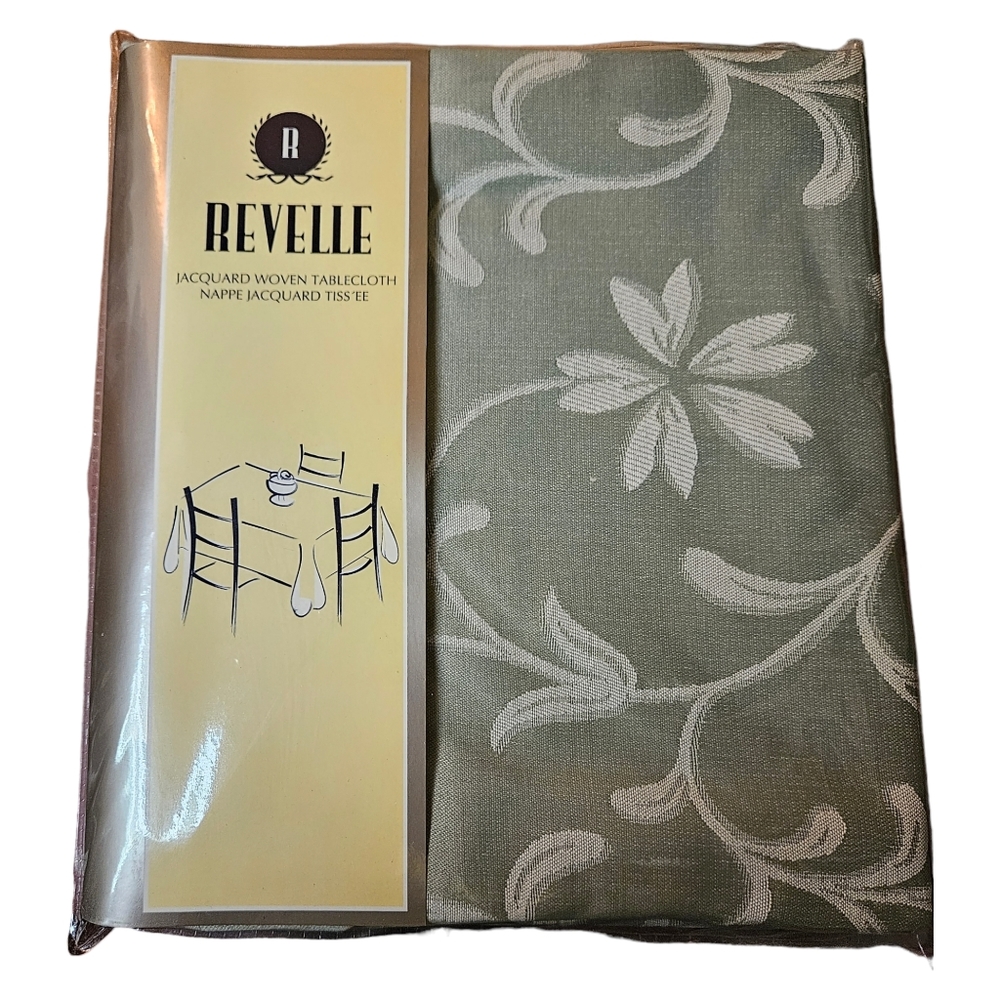 Revelle Stain Resistant Table Runner - Jacquard Woven - Sage/Ivory - 13.5" X 72"